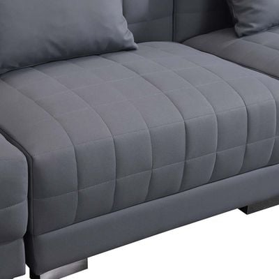 Calgary 4-Seater Fabric Sofa with Stool - Grey - With 5-Year Warranty